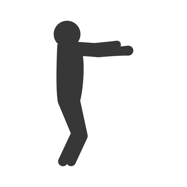 Pictograma icono de salto. Persona haciendo diseño de acción. Gráfico vectorial
 - Vector, Imagen