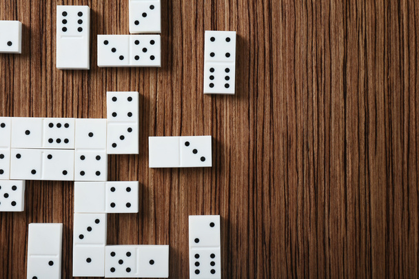 dominoes on wooden background - Foto, imagen