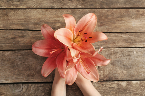 Beautiful fresh lilies    - Фото, изображение