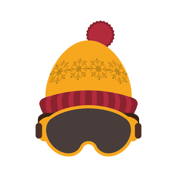 máscara de esqui e chapéu ícone
 - Vetor, Imagem