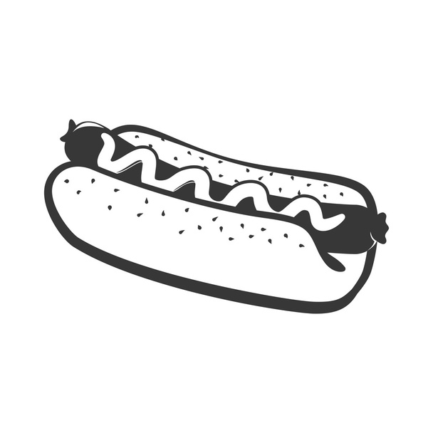 Hot-Dog ikona. Projekt Fast food. grafika wektorowa - Wektor, obraz