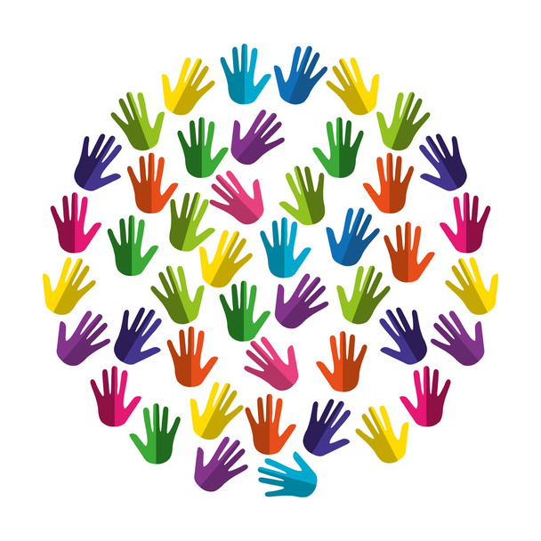 χέρια ανθρώπινη ποικιλομορφία χρώματα εικονίδιο - Διάνυσμα, εικόνα