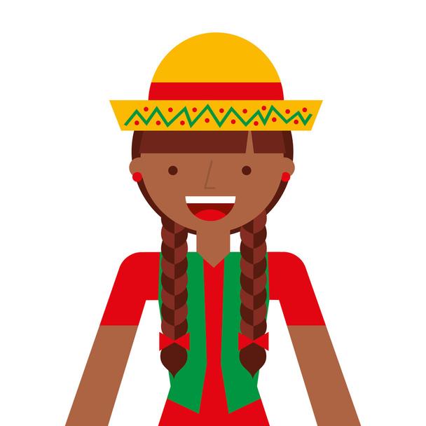 woman mexican culture icon - Vector, Image
