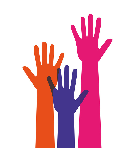 руки человеческое многообразие цветов значок
 - Вектор,изображение