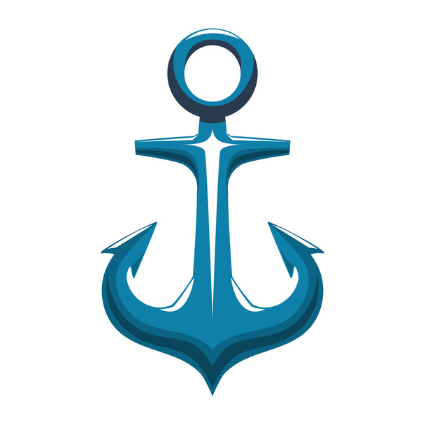 Blue Anchor icon. Sea lifestyle design. Vector graphic - Vector, imagen