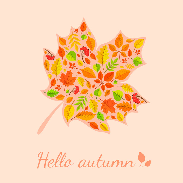 Maple leaf with fall pattern. - Вектор, зображення