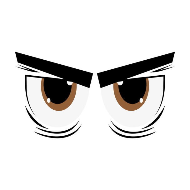 boos cartoon ogen pictogram - Vector, afbeelding