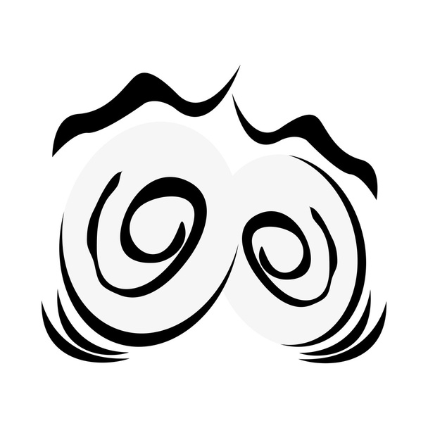 ícone traumatizado dos olhos dos desenhos animados
 - Vetor, Imagem