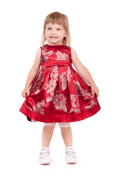 Little beautiful girl in the fashion dress - Foto, Imagen