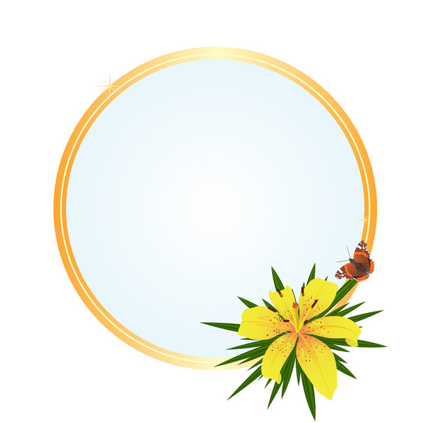 Frame with a yellow flower - Vektor, obrázek