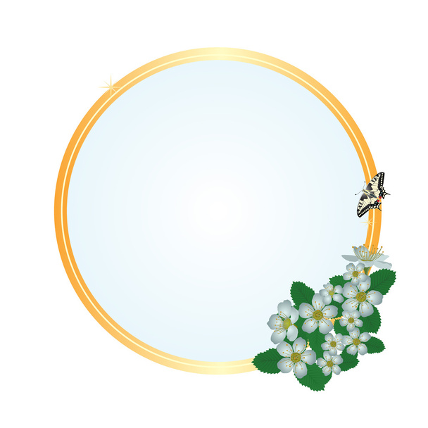 Frame with flowers of apple - Vector, Image