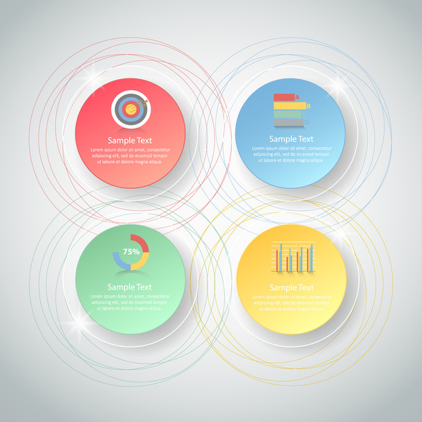 Design-Infografik-Vorlage 4 Schritte für das Geschäftskonzept. - Vektor, Bild