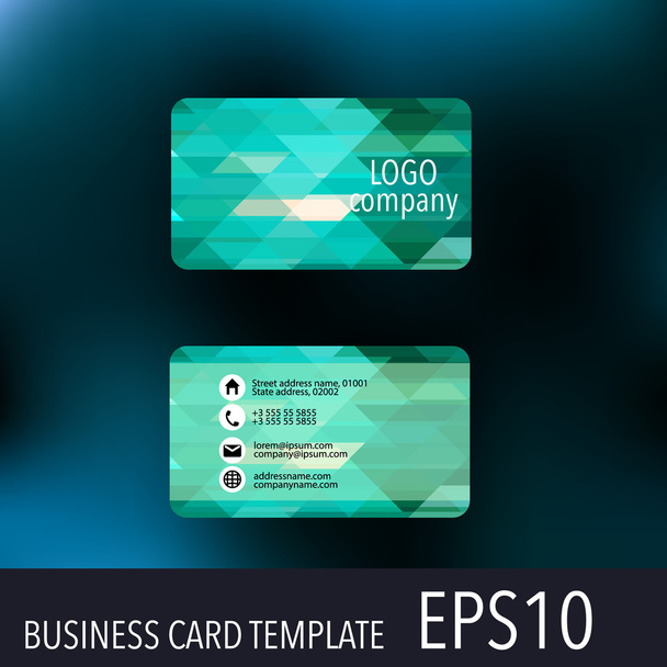 会社のロゴと水平方向のビジネス カード テンプレート.  - ベクター画像