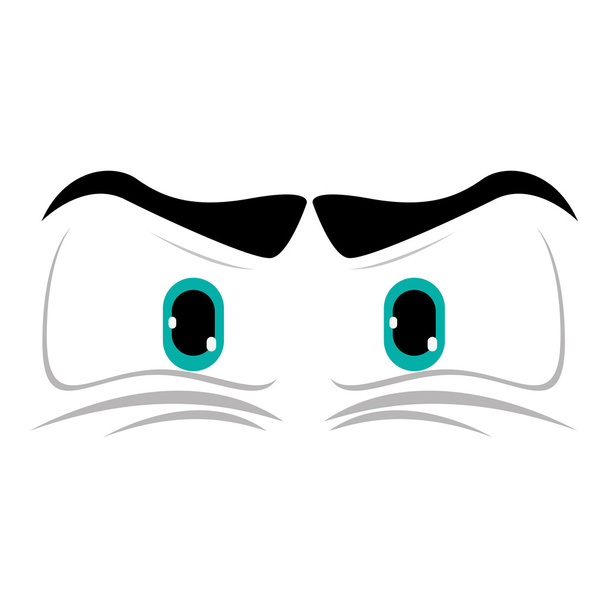 ícone de olhos de desenhos animados zangados
 - Vetor, Imagem