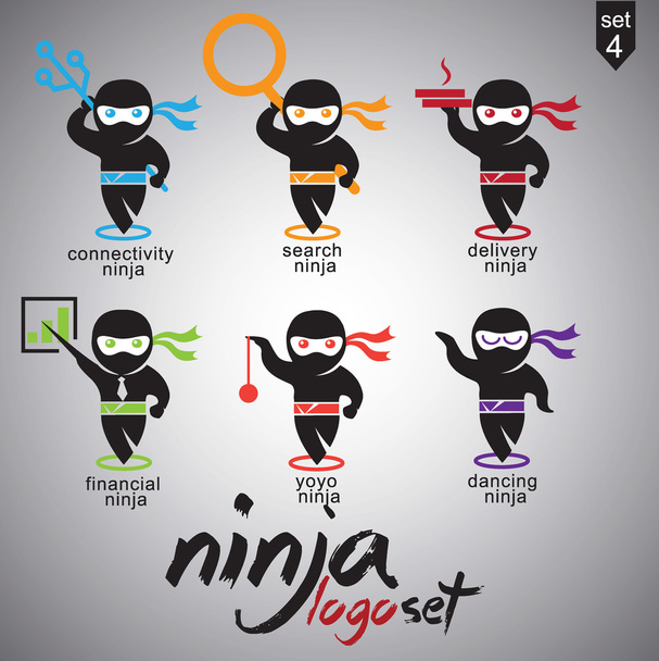 Ninja logo tervezés - Vektor, kép