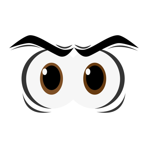 angry cartoon eyes icon - Vector, Image