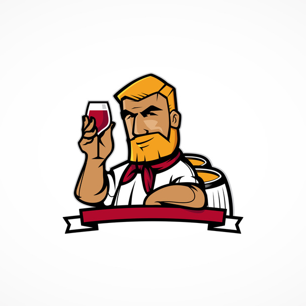 Charakter vína Maker - Vektor, obrázek