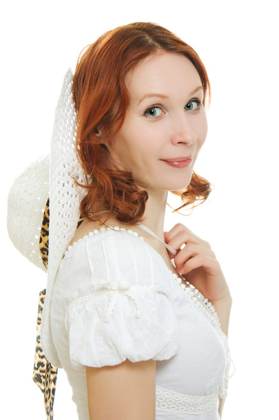 Beautiful sexy young woman in white dress - Fotografie, Obrázek