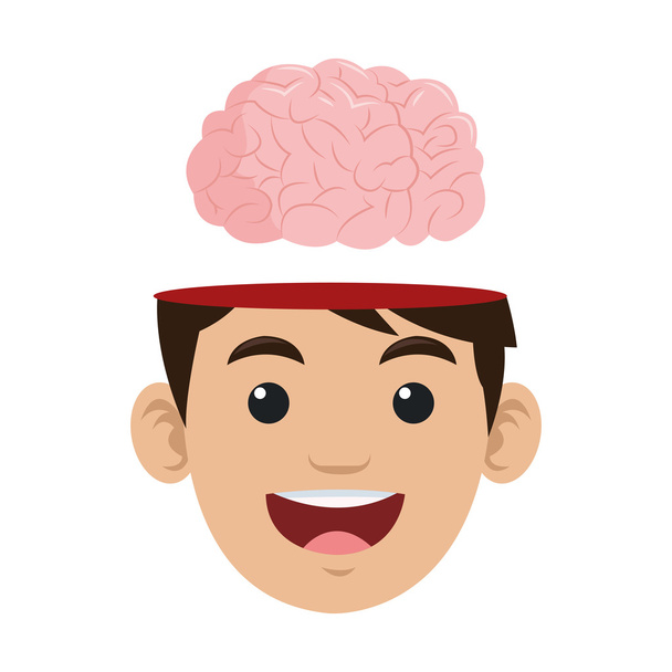 άτομο με εγκεφάλου έξω από το κεφάλι εικονίδιο - Διάνυσμα, εικόνα