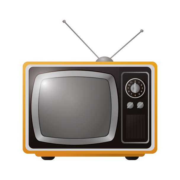 Retro klassieke tv met antenne pictogram - Vector, afbeelding
