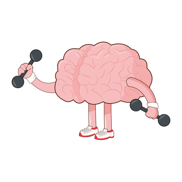 cerveau humain lifiting poids icône
 - Vecteur, image