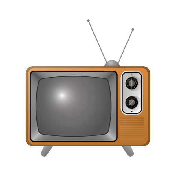 retro classic tv with antenna icon - Вектор,изображение