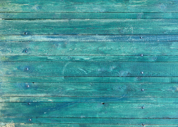 Wooden tabletop painted in blue. - Photo, Image