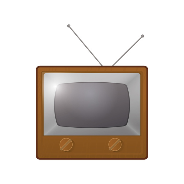 retro classic tv with antenna icon - Vector, Image
