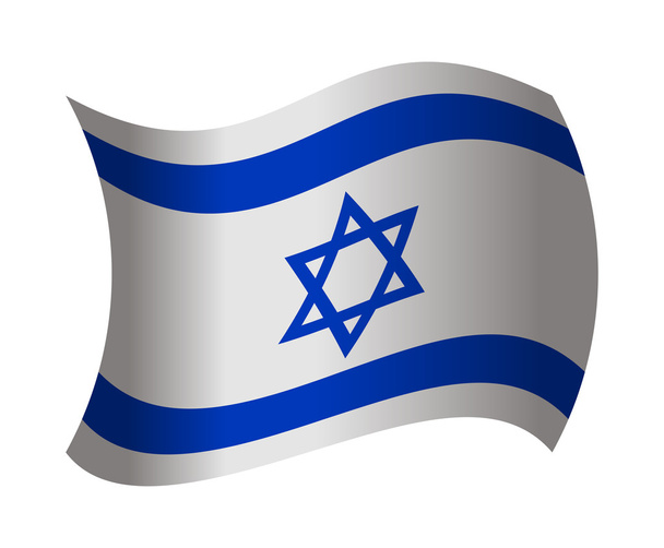 israel flag waving in the wind - Vektori, kuva