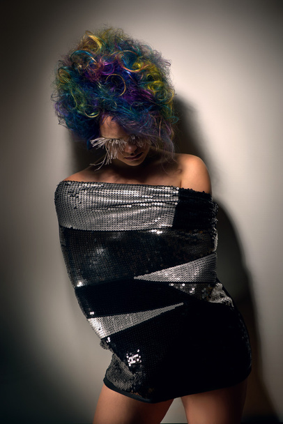 Girl with dyed hair and creative make up  - Foto, Imagen