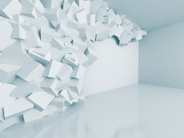 Abstract White Cubes Wall  - 写真・画像