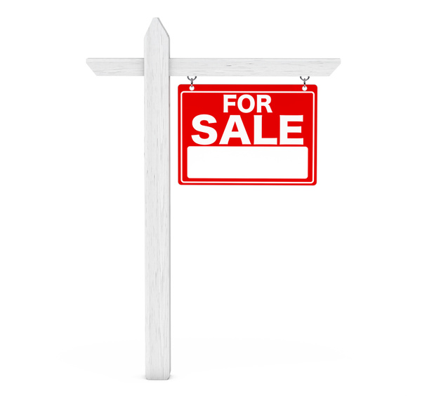 For Sale Real Estate Sign. 3d Rendering - Photo, Image