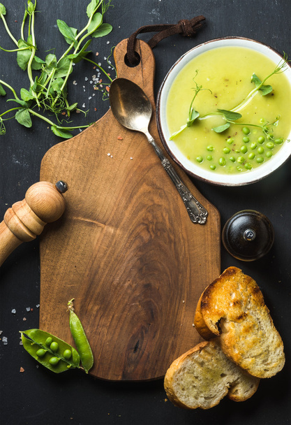 Light summer green pea cream soup  - Photo, Image