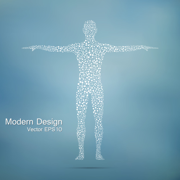 Μόριο δομή του ανθρώπου. Αφηρημένο μοντέλο ανθρώπινου σώματος Dna. Ιατρικής, επιστήμης και τεχνολογίας. Επιστημονικό φορέα για το σχεδιασμό σας. - Διάνυσμα, εικόνα