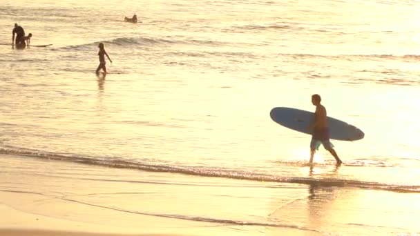 Молодий спортсмен-серфер, який виносить довгий борт з океанічної води
 - Кадри, відео