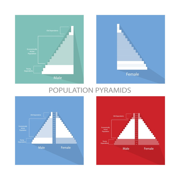 Detail z grafu populační pyramidy závisí na věku - Vektor, obrázek