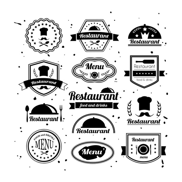 Logotipos de restaurante retro conjunto
. - Vetor, Imagem
