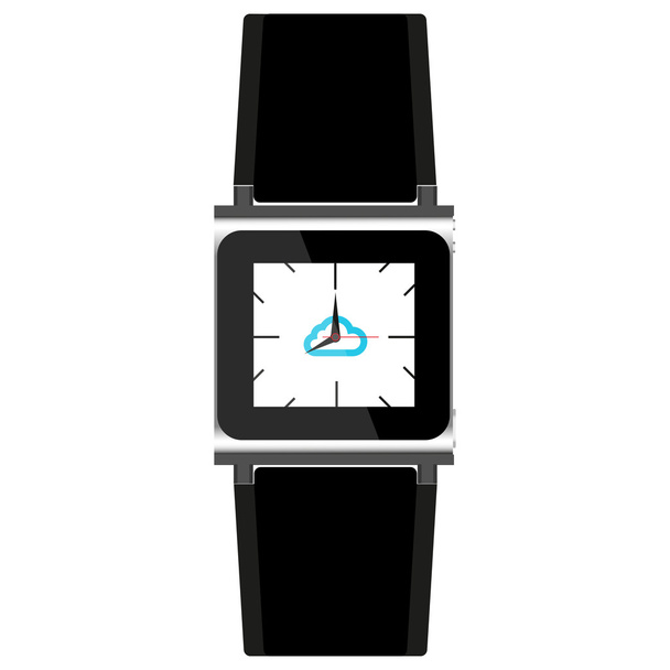 Часы с картинкой на дисплее
 - Вектор,изображение