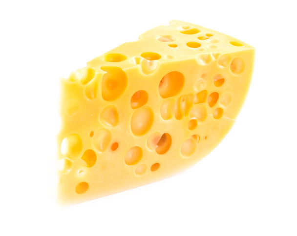 kousek izolovaného sýra. - Fotografie, Obrázek