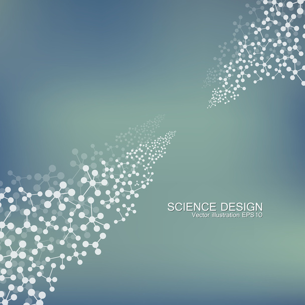 Estructura de la molécula de ADN y neuronas. Átomo estructural. Compuestos químicos. Medicina, ciencia, concepto tecnológico. Fondo abstracto geométrico. Ilustración vectorial para su diseño
. - Vector, imagen