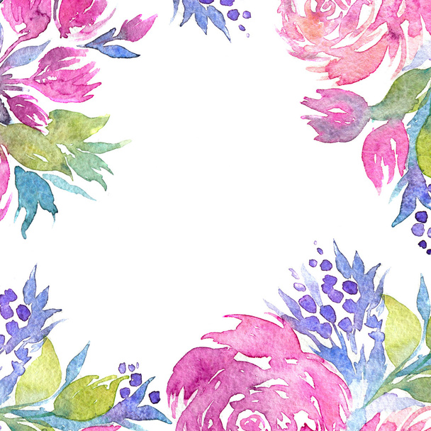 watercolor illustration of a flowers. - 写真・画像