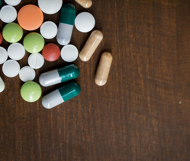 close up of different drugs on table - 写真・画像