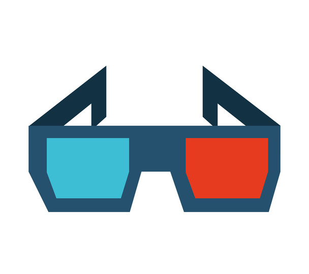 glasses film 3d movie icon - Vector, Image