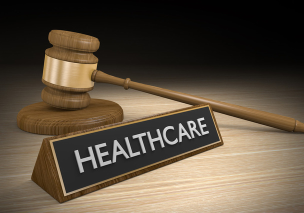 Wetten en wetgeving voor enkele betaler of nationale gezondheidszorg, 3D-rendering - Foto, afbeelding