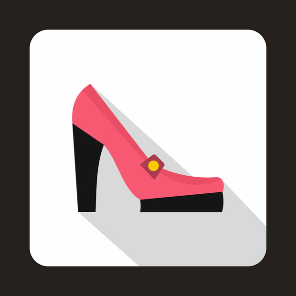 Pink shoes icon, flat style - Вектор, зображення