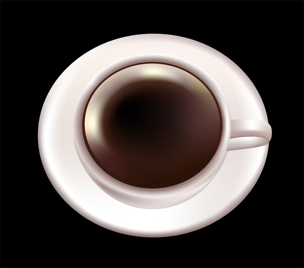 Coffee cup and saucer on a black background. - Photo, Image