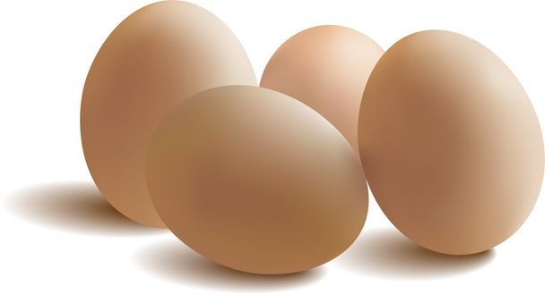 Four eggs isolated on white background. - Photo, Image