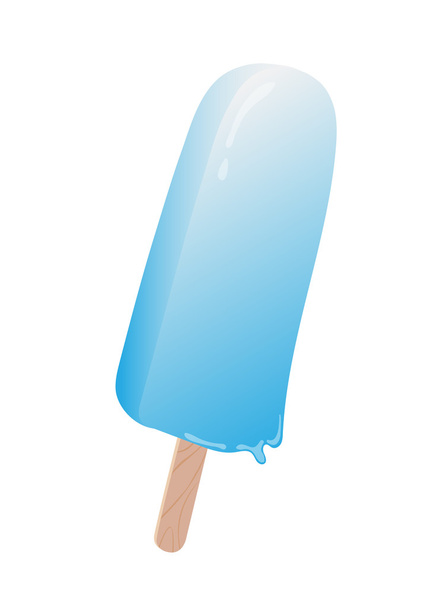 Blauw ijs op een stick geïsoleerd, witte achtergrond - Vector, afbeelding