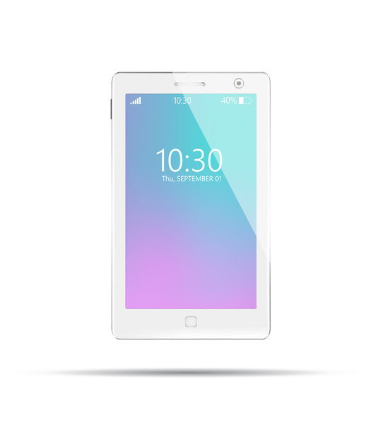 Beyaz vektör smartphone dahil ekran ile - Vektör, Görsel