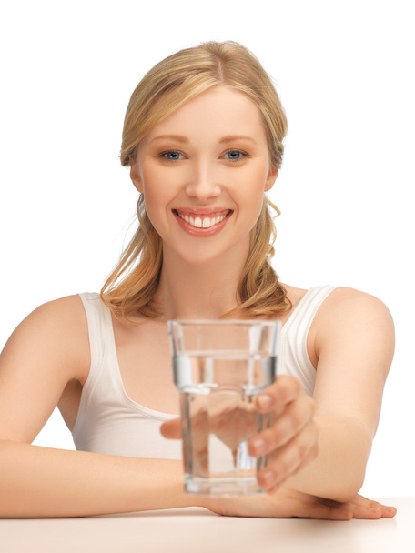 Woman with glass of water - Φωτογραφία, εικόνα